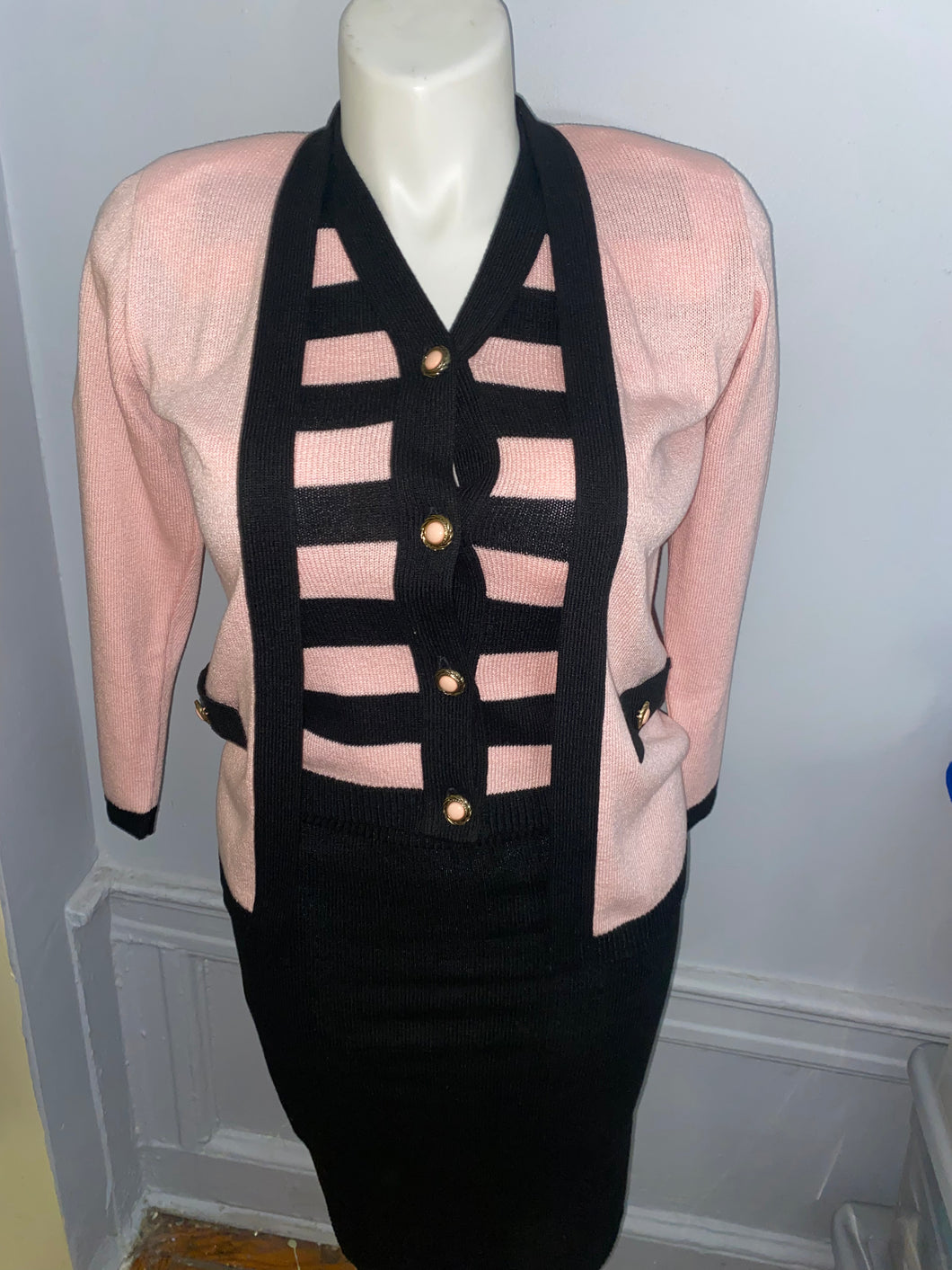 3 pc knit - tagged size 2 pink and black